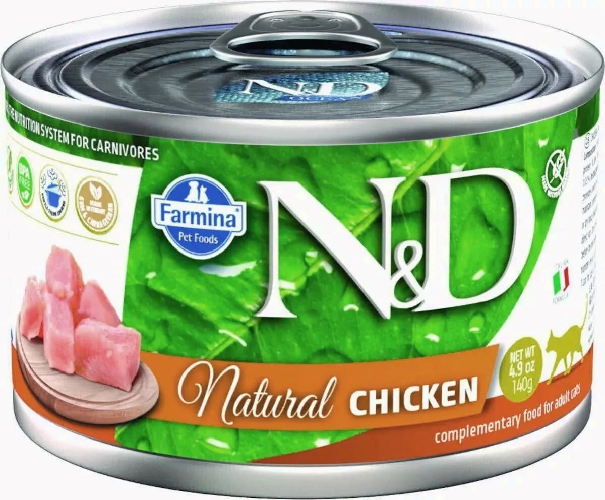 Farmina N&D Natural Υγρή Τροφή για Ενήλικες Γάτες σε Κονσέρβα με Κοτόπουλο χωρίς Γλουτένη 140gr PND140062 - Image 1