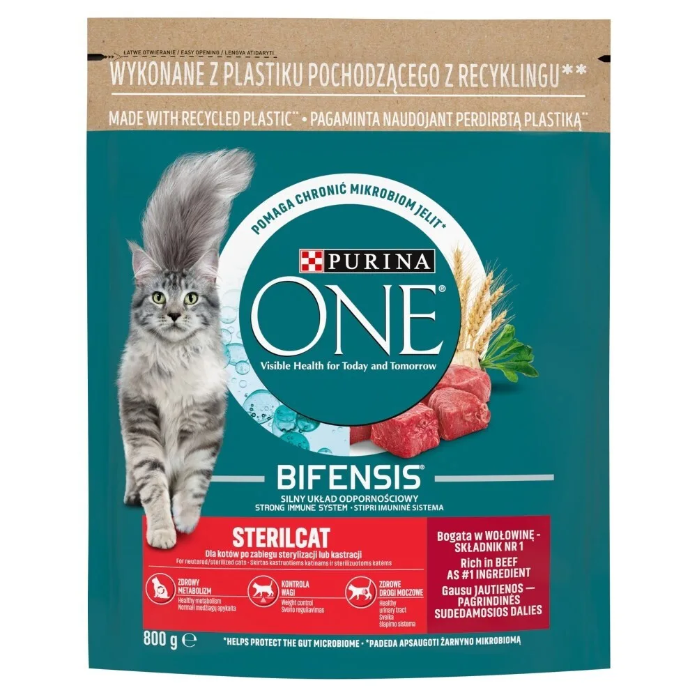 Purina One Ξηρά Τροφή χωρίς Γλουτένη για Ηλικιωμένες Στειρωμένες Γάτες με Βοδινό 0.8kg - Image 1
