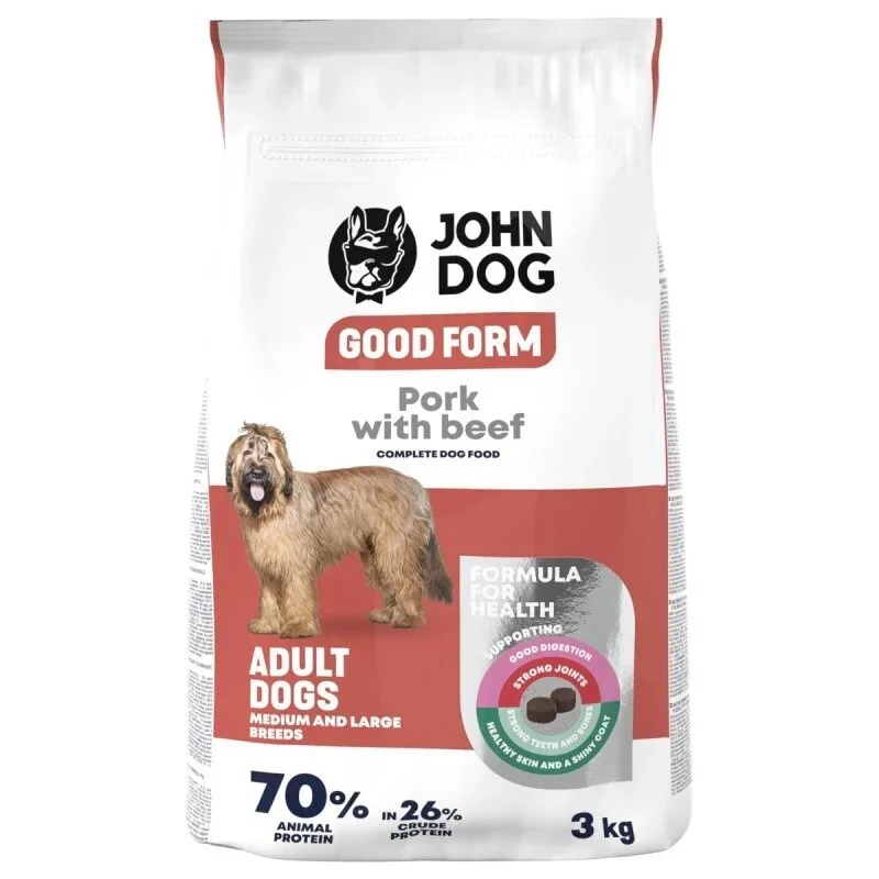 20230907124354_john_dog_good_form_adult_3kg_xira_trofi_skylon_mesaion_megalosomon_fylon_me_choirino_kai_vodino John Dog Good Form Adult 3kg Ξηρά Τροφή Σκύλων Μεσαίων & Μεγαλόσωμων Φυλών χωρίς Γλουτένη με Χοιρινό και Βοδινό - Image 1
