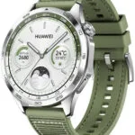 Huawei Watch GT 4 Stainless Steel 46mm Αδιάβροχο με Παλμογράφο (Green Composite Strap)
