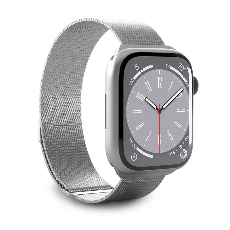 Puro Λουράκι Ανοξείδωτο Ατσάλι Γκρι (Apple Watch 42/44/45mm) PUMILAW44SIL - Image 1