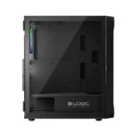 Logic Portos ARGB Gaming Midi Tower Κουτί Υπολογιστή με Πλαϊνό Παράθυρο Μαύρο