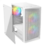 Logic Atos Gaming Mini Tower Κουτί Υπολογιστή με Πλαϊνό Παράθυρο και RGB Φωτισμό Λευκό