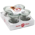 Weck Σετ 4τμχ Βάζα Γενικής Χρήσης με Καπάκι Γυάλινο Διάφανο 140ml 109113