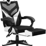 Huzaro HZ-COMBAT-5.0-WHITE-MESH Καρέκλα Gaming Δερματίνης με Υποπόδιο Λευκή