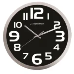 Esperanza Zurich Αθόρυβο Ρολόι Τοίχου Μεταλλικό Μαύρο Ø25cm EHC013K