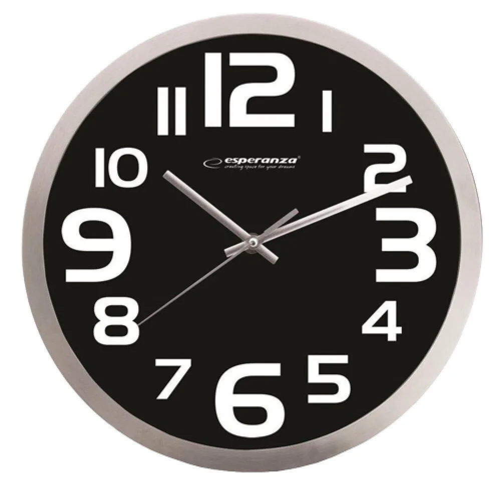 20230928094220_esperanza_zurich_athoryvo_roloi_toichou_metalliko_mayro_25cm_ehc013k Esperanza Zurich Αθόρυβο Ρολόι Τοίχου Μεταλλικό Μαύρο Ø25cm EHC013K - Image 1
