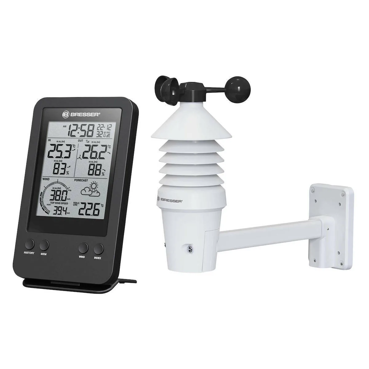 Bresser 3-in-1 Professional 7002531 Ασύρματος Μετεωρολογικός Σταθμός Ψηφιακός Επιτραπέζιος Μαύρος - Image 1