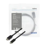 LogiLink USB 3.2 Cable USB-C male - DisplayPort Μαύρο 1.8m (UA0335)