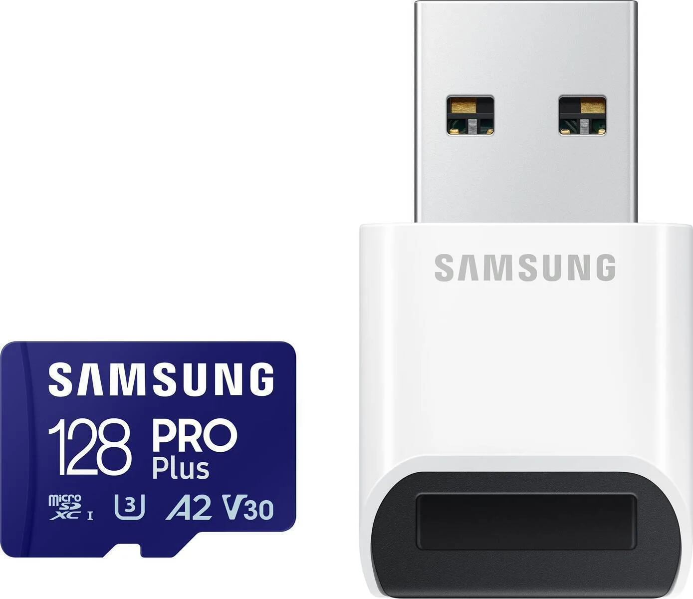 Samsung Pro Plus (2023) microSDXC 128GB Class 10 U3 V30 A2 UHS-I με USB Reader - Image 1