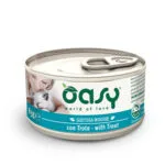 Oasy Gustosa Mousse Υγρή Τροφή για Ενήλικες Γάτες σε Κονσέρβα με Πέστροφα χωρίς Σιτηρά 85gr 02358