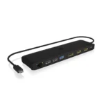 Icy Box USB-C Docking Station με HDMI/DisplayPort 4K PD Ethernet και σύνδεση 3 Οθονών Μαύρο (IB-DK2116-C)