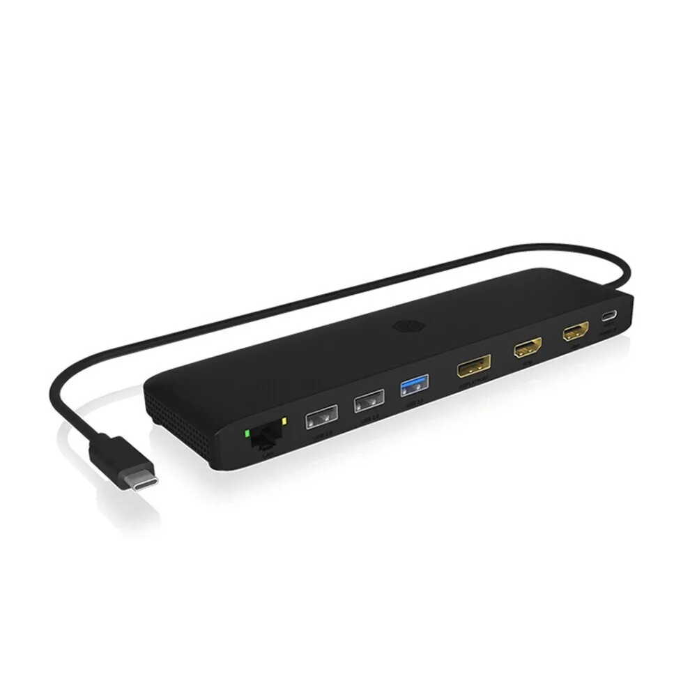 Icy Box USB-C Docking Station με HDMI/DisplayPort 4K PD Ethernet και σύνδεση 3 Οθονών Μαύρο (IB-DK2116-C) - Image 1