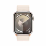 Apple Watch Series 9 Cellular Aluminium 45mm Αδιάβροχο με eSIM και Παλμογράφο (Starlight με Starlight Sport Loop)