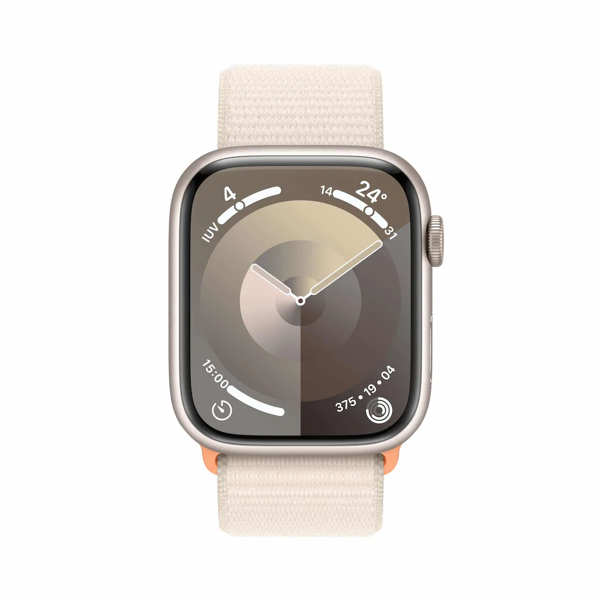 Apple Watch Series 9 Cellular Aluminium 45mm Αδιάβροχο με eSIM και Παλμογράφο (Starlight με Starlight Sport Loop) - Image 1
