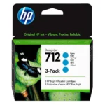 HP 712 Γνήσιο Πακέτο 3 Μελανιών Εκτυπωτή InkJet Κυανό (3ED77A)