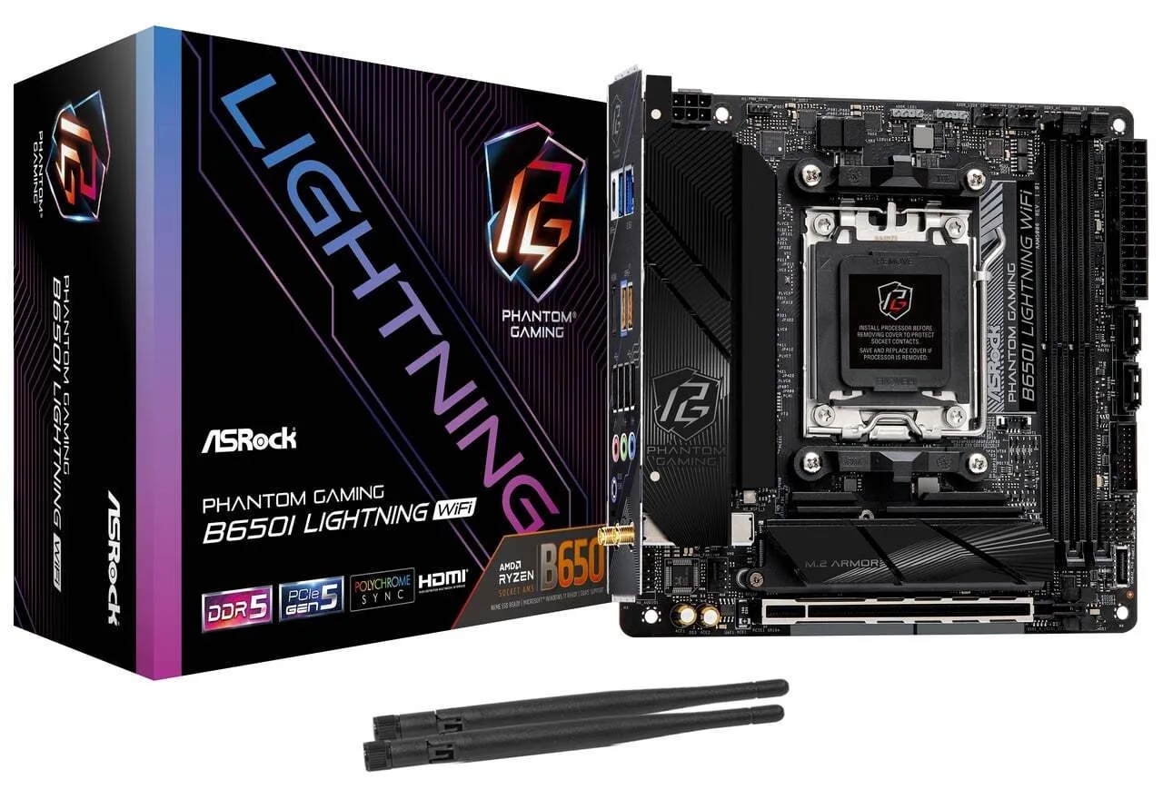 ASRock B650I Lightning WiFi Motherboard Mini ITX με AMD AM5 Socket 90-MXBMP0-A0UAYZ - Image 1