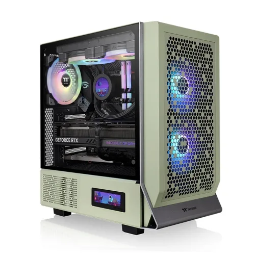Thermaltake Ceres 300 TG Gaming Midi Tower Κουτί Υπολογιστή με Πλαϊνό Παράθυρο και RGB Φωτισμό Πράσινο - Image 1