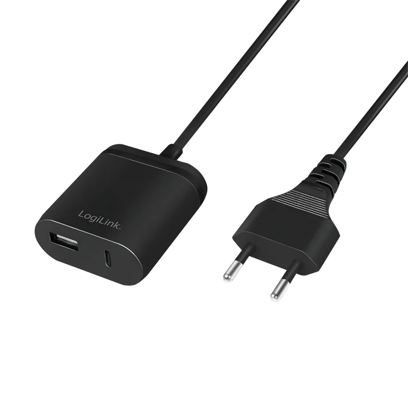 20231017131945_logilink_vasi_fortisis_me_thyra_usb_a_kai_thyra_usb_c_kai_kalodio_usb_c_12w_se_mayro_chroma_pa0256 LogiLink Βάση Φόρτισης με Θύρα USB-A και Θύρα USB-C και Καλώδιο USB-C 12W σε Μαύρο χρώμα (PA0256) - Image 1