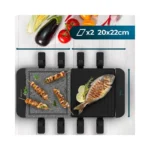 Cecotec Cheese&grill 16000 Inox Mixgrill Επιτραπέζια Ηλεκτρική Ψησταριά Raclette Λείας και Αυλακωτής Πλάκας 1400W Ανοξείδωτη με Ρυθμιζόμενο Θερμοστάτη 22x20εκ. 03225