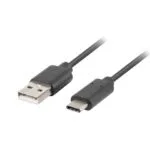 Lanberg QC 3.0 USB 2.0 Cable USB-C male - USB-A Μαύρο 1m (CA-USBO-20CU-0010-BK)