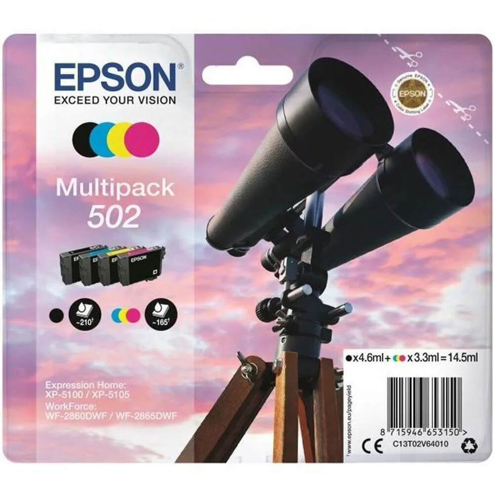 Epson 502 Γνήσιο Πακέτο Μελανιών Εκτυπωτή InkJet Πολλαπλό (Color) - Image 1