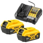 Dewalt Σετ 2 Μπαταριών Εργαλείου Λιθίου 18V Χωρητικότητας 5Ah με Φορτιστή DCB1104P2