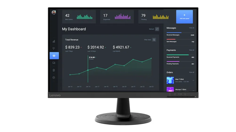Lenovo C24-40 VA Monitor 23.8" FHD 1920x1080 με Χρόνο Απόκρισης 7ms GTG - Image 1