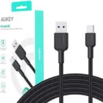 Aukey CB-NAC2 USB 2.0 Cable USB-C male - USB-A 60W Μαύρο 1.8m (AKAUKKUCBNAC2BL)