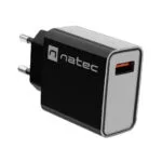Natec Φορτιστής Χωρίς Καλώδιο με Θύρα USB-A 18W Quick Charge 3.0 Μαύρος (Ribera NUC-2058)