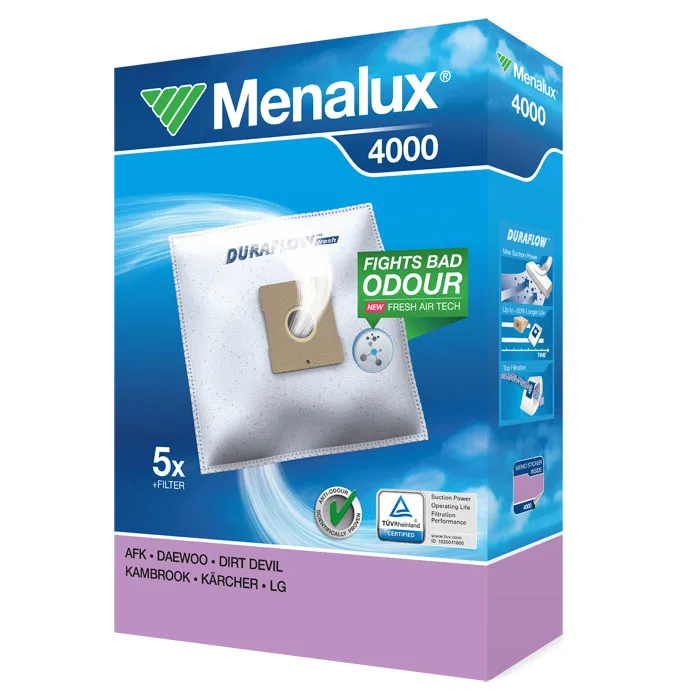 20231107162107_eb295561 Menalux 4000 Σακούλες Σκούπας 5τμχ Συμβατή με Σκούπα AFK - Image 1