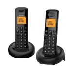 Alcatel E160 Ασύρματο Τηλέφωνο Duo με Ελληνικό Μενού Μαύρο