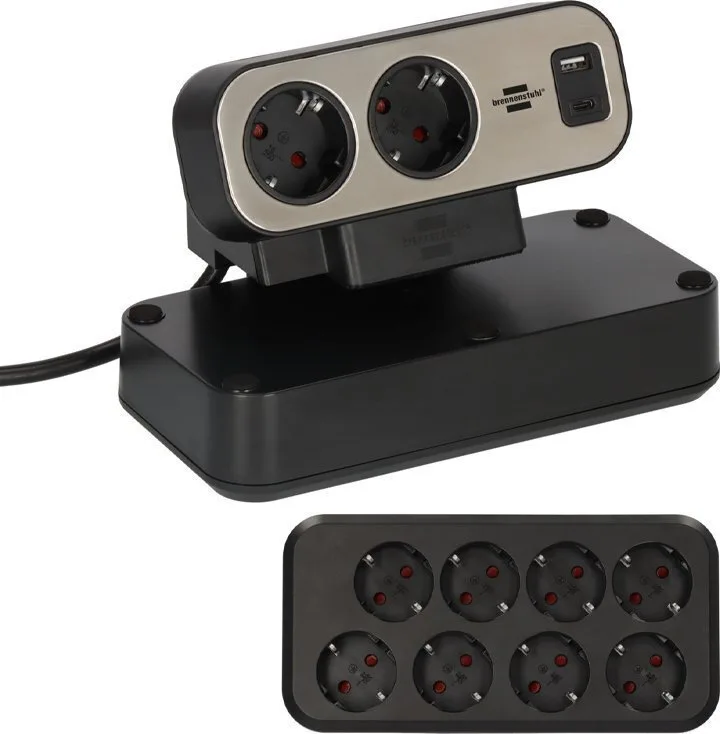 Brennenstuhl Πολύπριζο 10 Θέσεων με 2 USB-A, 1 USB-C, Διακόπτη και Καλώδιο 2m 1153580200 - Image 1