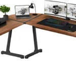 Γωνιακό Γραφείο Ξύλινο Καφέ με USB θύρες 147x112x74εκ. MA-LEADER-5.5-WN