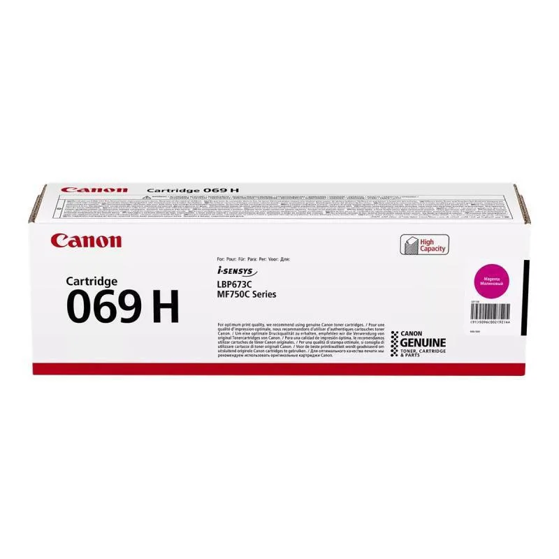 Canon 069H Γνήσιο Toner Laser Εκτυπωτή Ματζέντα High Yield 5500 Σελίδων (5096C004) - Image 1