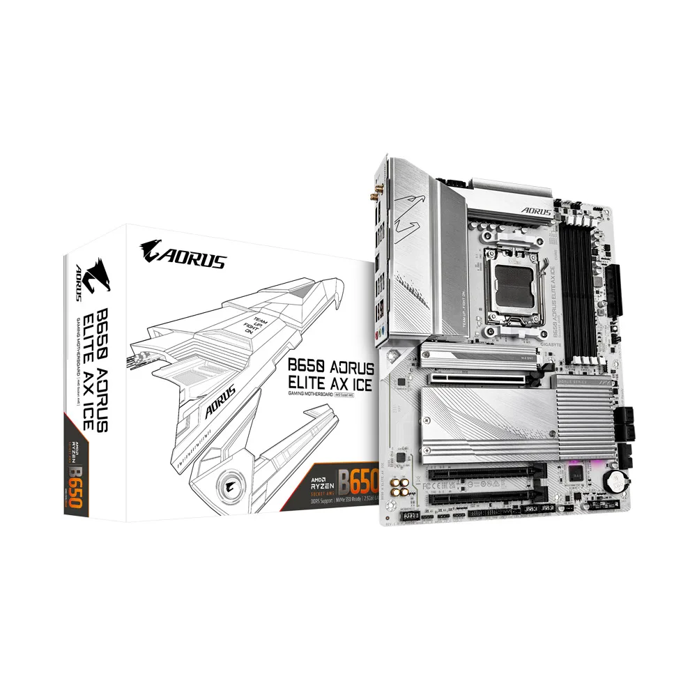 Gigabyte B650 Aorus Elite AX ICE Wi-Fi Motherboard ATX με AMD AM5 Socket - Image 1