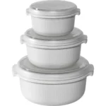 Emsa Micro Σετ Δοχεία Φαγητού Πλαστικά Λευκά 459061200 3τμχ
