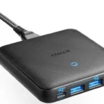 Anker Βάση Φόρτισης με 3 Θύρες USB-A και Θύρα USB-C 65W Power Delivery σε Μαύρο χρώμα (PowerPort Atom)