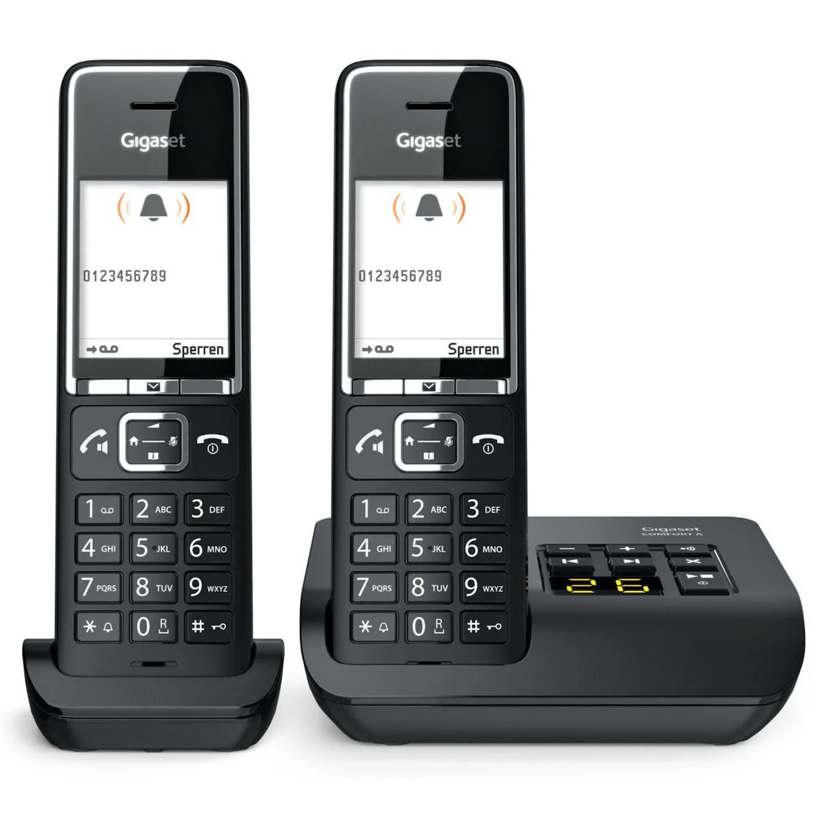 Gigaset Comfort 550A Ασύρματο Τηλέφωνο Duo με Ελληνικό Μενού Μαύρο - Image 1