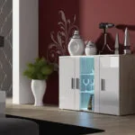 Μπουφές Ξύλινος Sonoma oak/white gloss 120x41x80cm