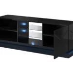 Έπιπλο Τηλεόρασης με Φωτισμό LED Black Gloss Μ160xΠ42xΥ57cm 160CZ