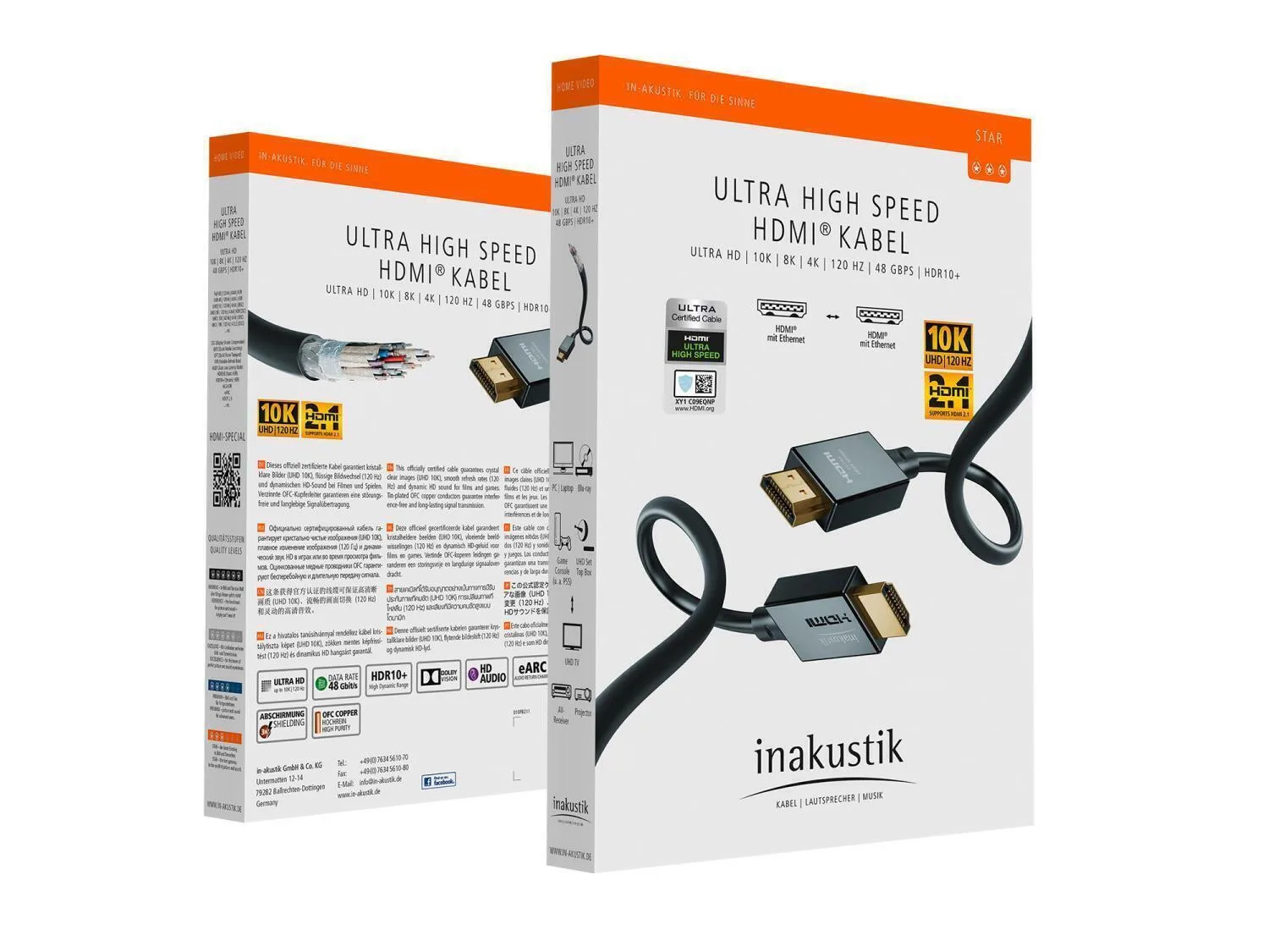 Inakustik HDMI 2.1 Cable HDMI male - HDMI male 3m Μαύρο (00324630) - Image 1