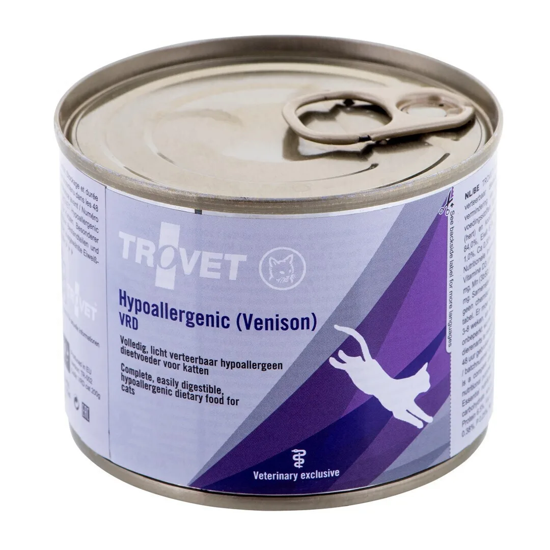 Trovet Hypoallergenic VRD Υγρή Τροφή για Ενήλικες Γάτες σε Κονσέρβα με Ελάφι χωρίς Γλουτένη 12x200gr 309283 - Image 1