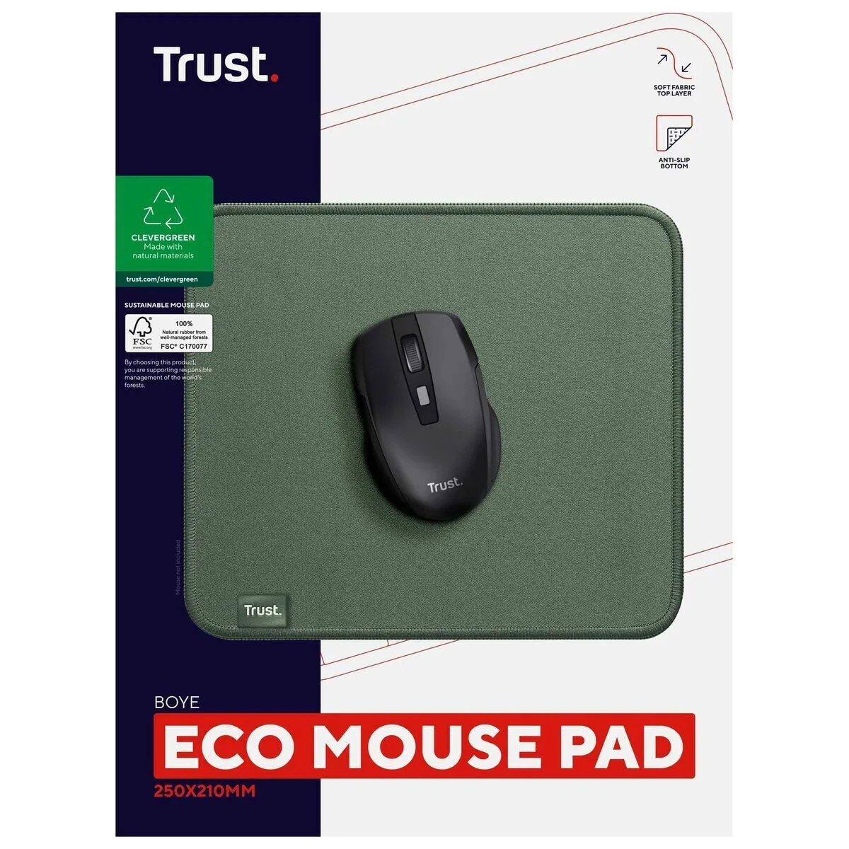 20231128170605_5792d967 Trust Boye Mouse Pad 250mm Πράσινο - Image 1