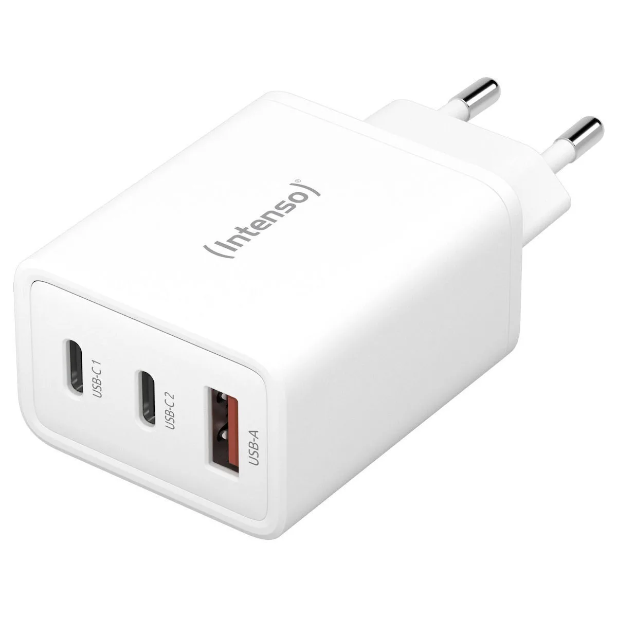 Intenso Φορτιστής Χωρίς Καλώδιο GaN με Θύρα USB-A και 2 Θύρες USB-C 65W Λευκός (W65ACC) - Image 1