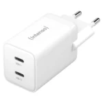 Intenso Φορτιστής Χωρίς Καλώδιο GaN με 2 Θύρες USB-C 40W Λευκός (W40CC)