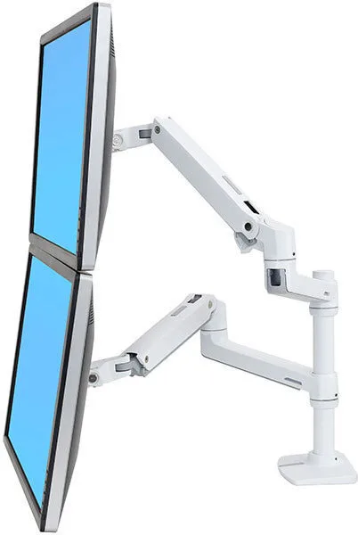 Ergotron LX Επιτραπέζια Βάση για 2 Οθόνες έως 24" με Βραχίονα Λευκή - Image 1