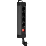 REV Outlet Πολύπριζο 4 Θέσεων με Διακόπτη και Καλώδιο 1.9m Γκρι 0014412513