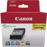 Canon CLI-581 Γνήσιο Πακέτο Μελανιών Εκτυπωτή InkJet Μαύρο / Πολλαπλό (Color) (2078C007)