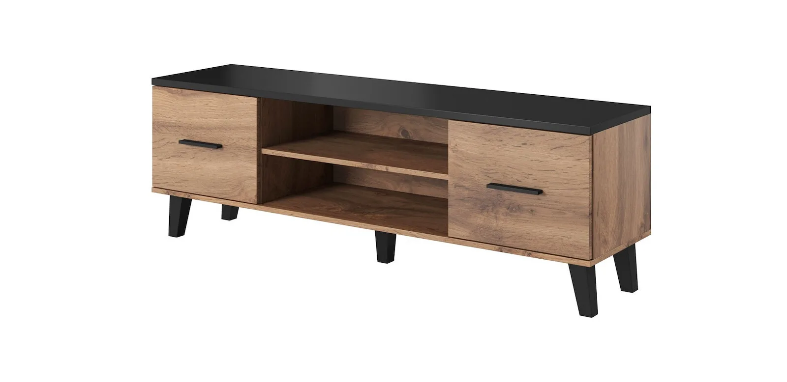 Lotta Wotan Oak / Mat Black Μ160xΠ40xΥ53cm 1602D2K - Image 1
